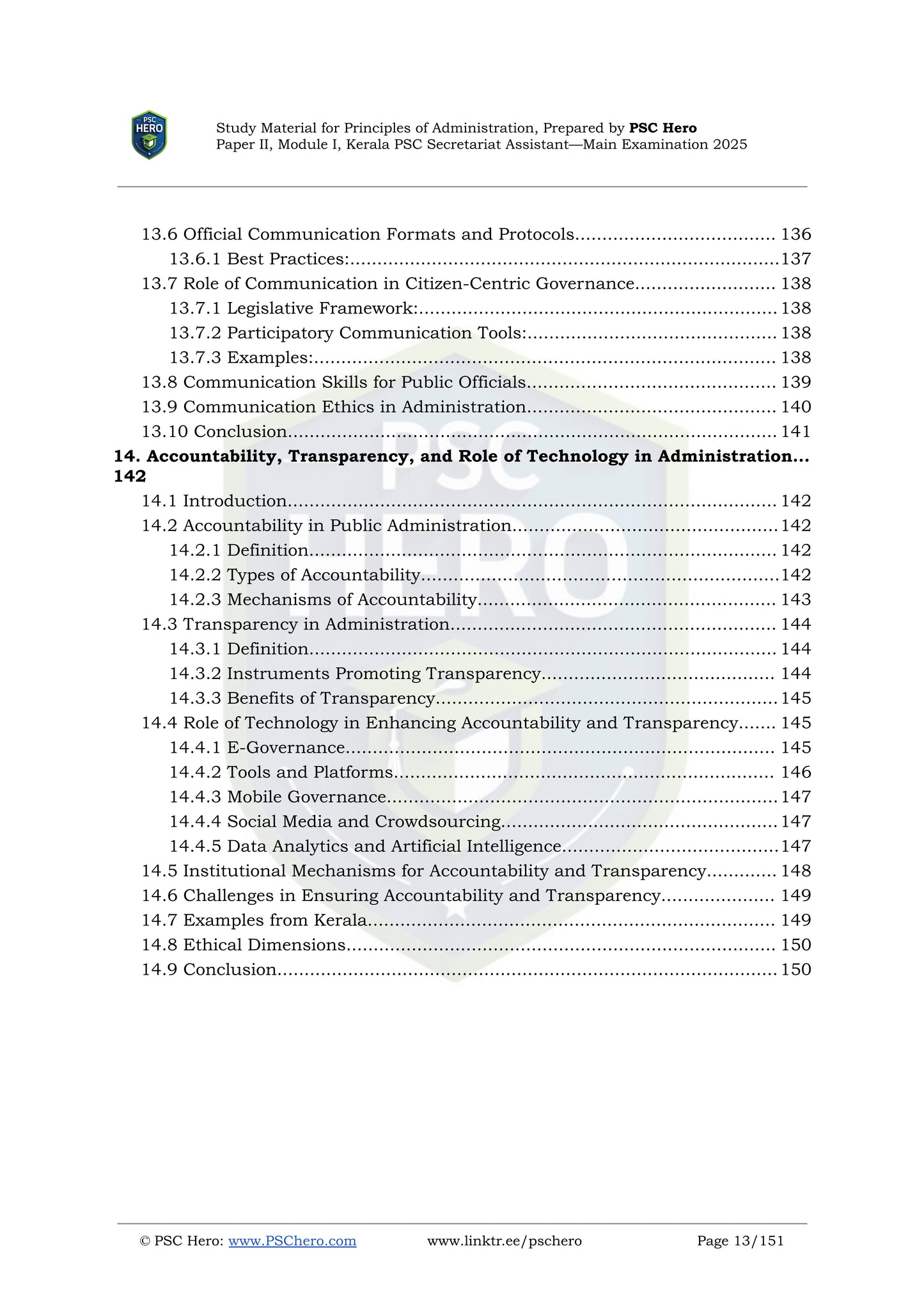 Study Material - Principles of Administration - Secretariat Assistant Mains