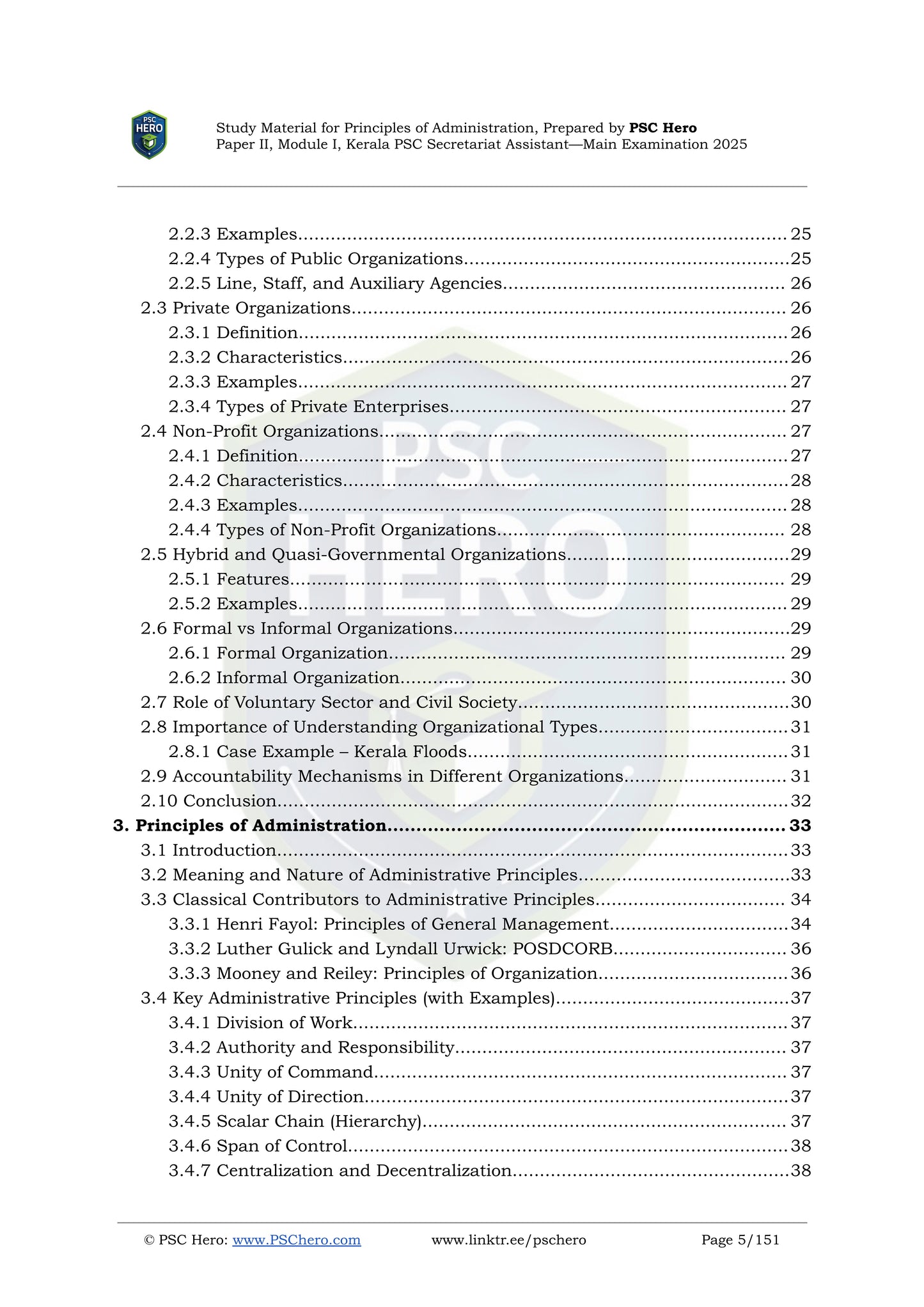 Study Material - Principles of Administration - Secretariat Assistant Mains