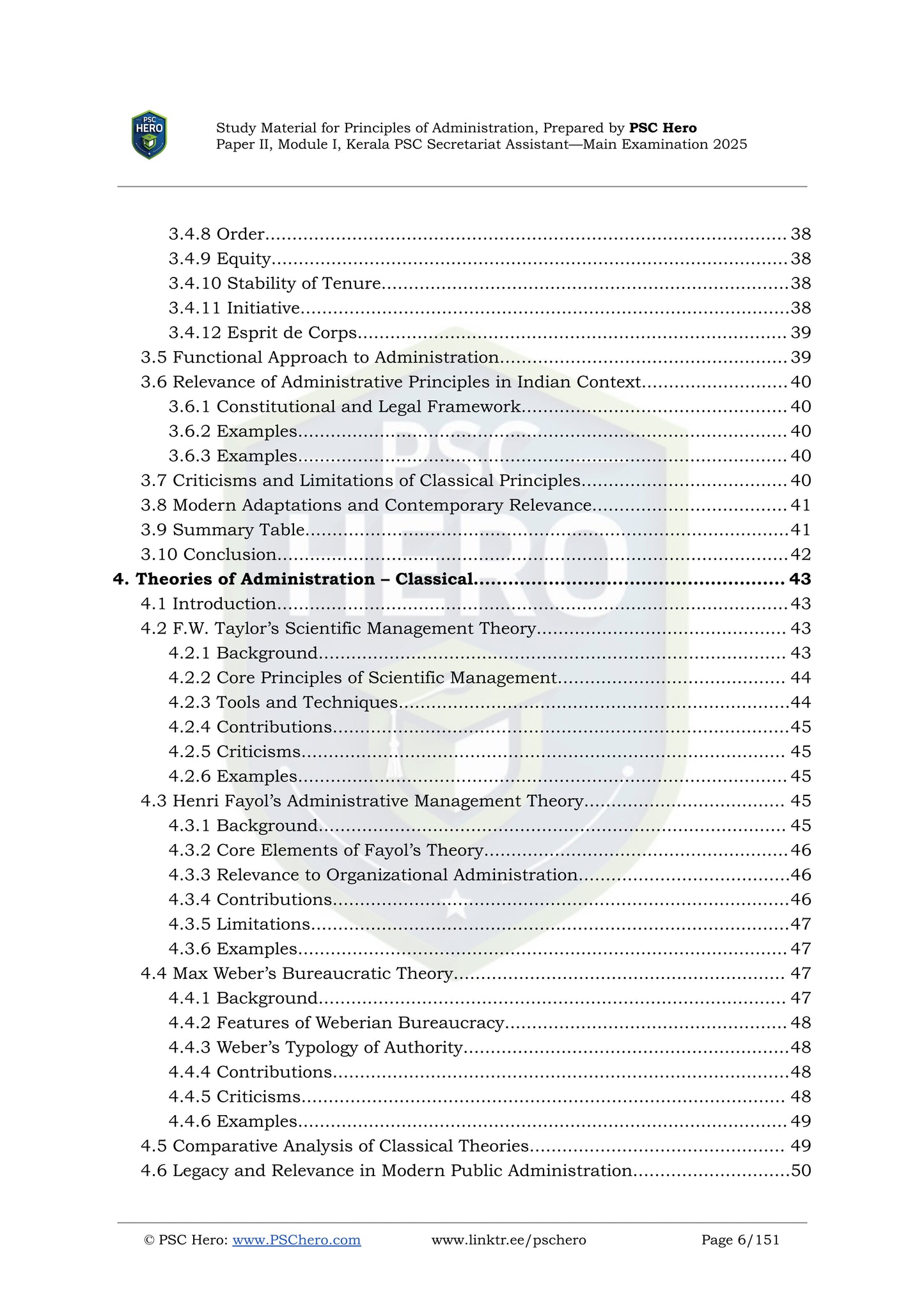Study Material - Principles of Administration - Secretariat Assistant Mains
