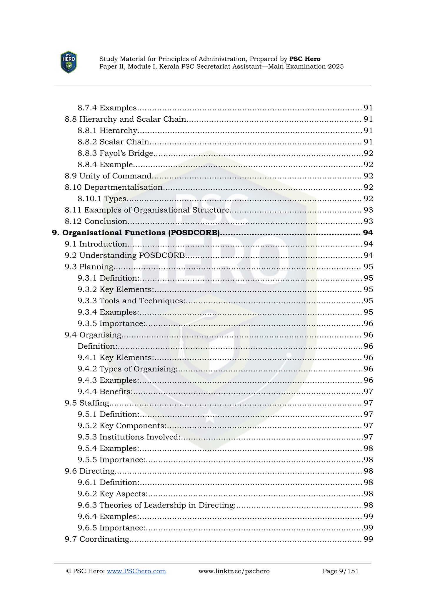 Study Material - Principles of Administration - Secretariat Assistant Mains