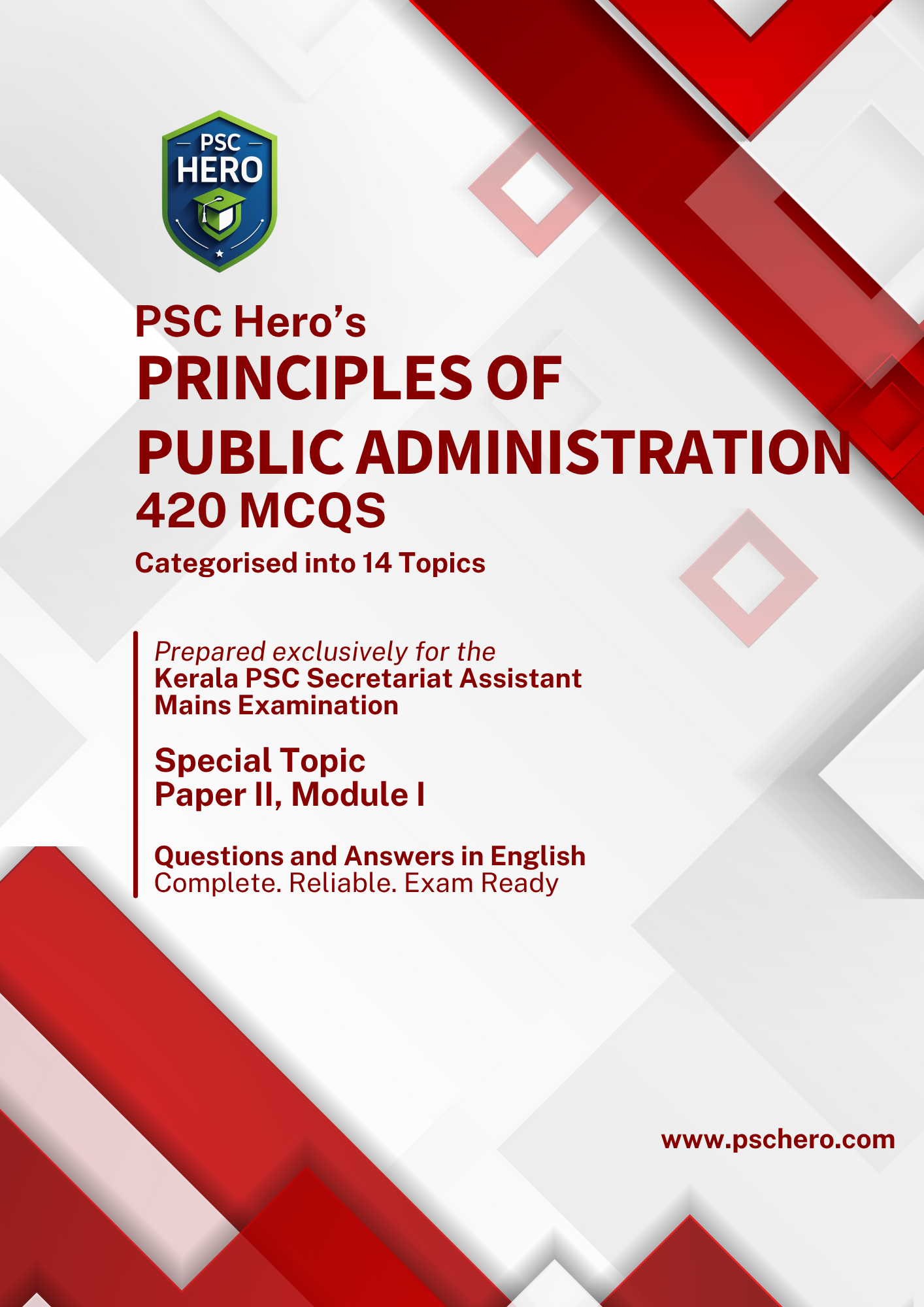 Topic-Wise MCQs with Answers – Principles of Administration – Kerala PSC Secretariat Assistant Mains – Module I, Paper II