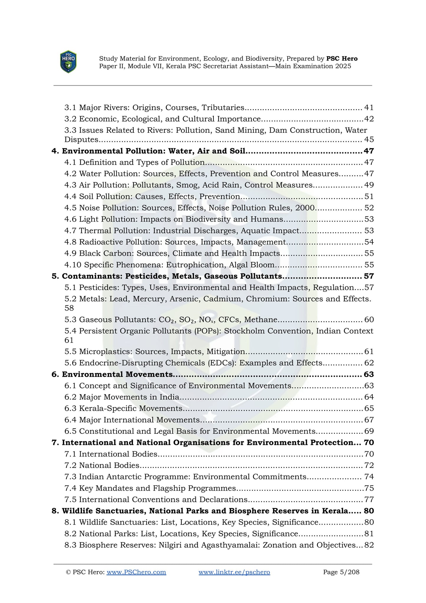 Environment, Ecology, and Biodiversity - PSC Hero - Secretariat Assistant Mains Study Material