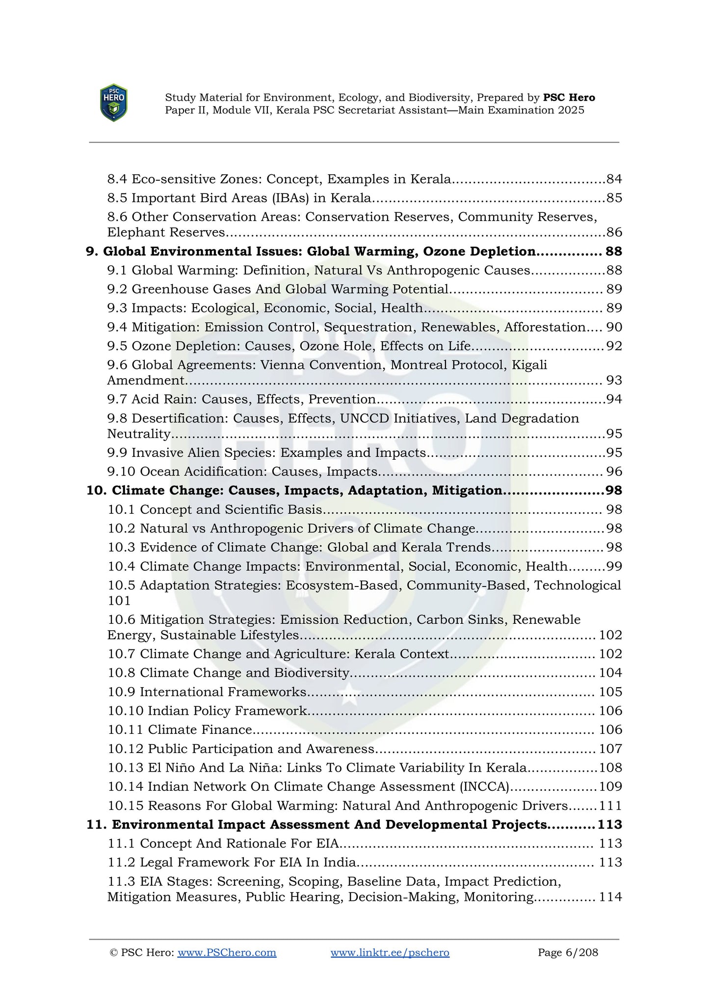 Environment, Ecology, and Biodiversity - PSC Hero - Secretariat Assistant Mains Study Material