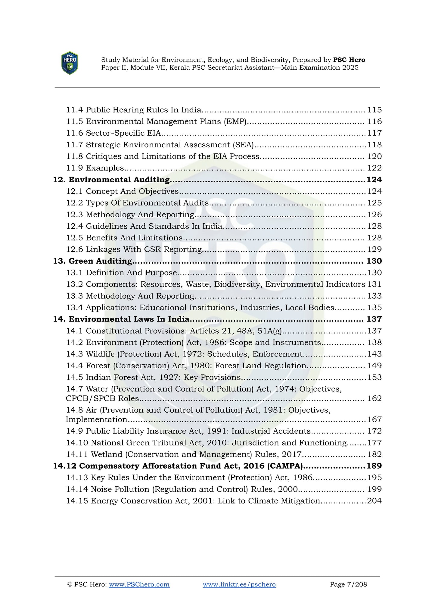 Environment, Ecology, and Biodiversity - PSC Hero - Secretariat Assistant Mains Study Material
