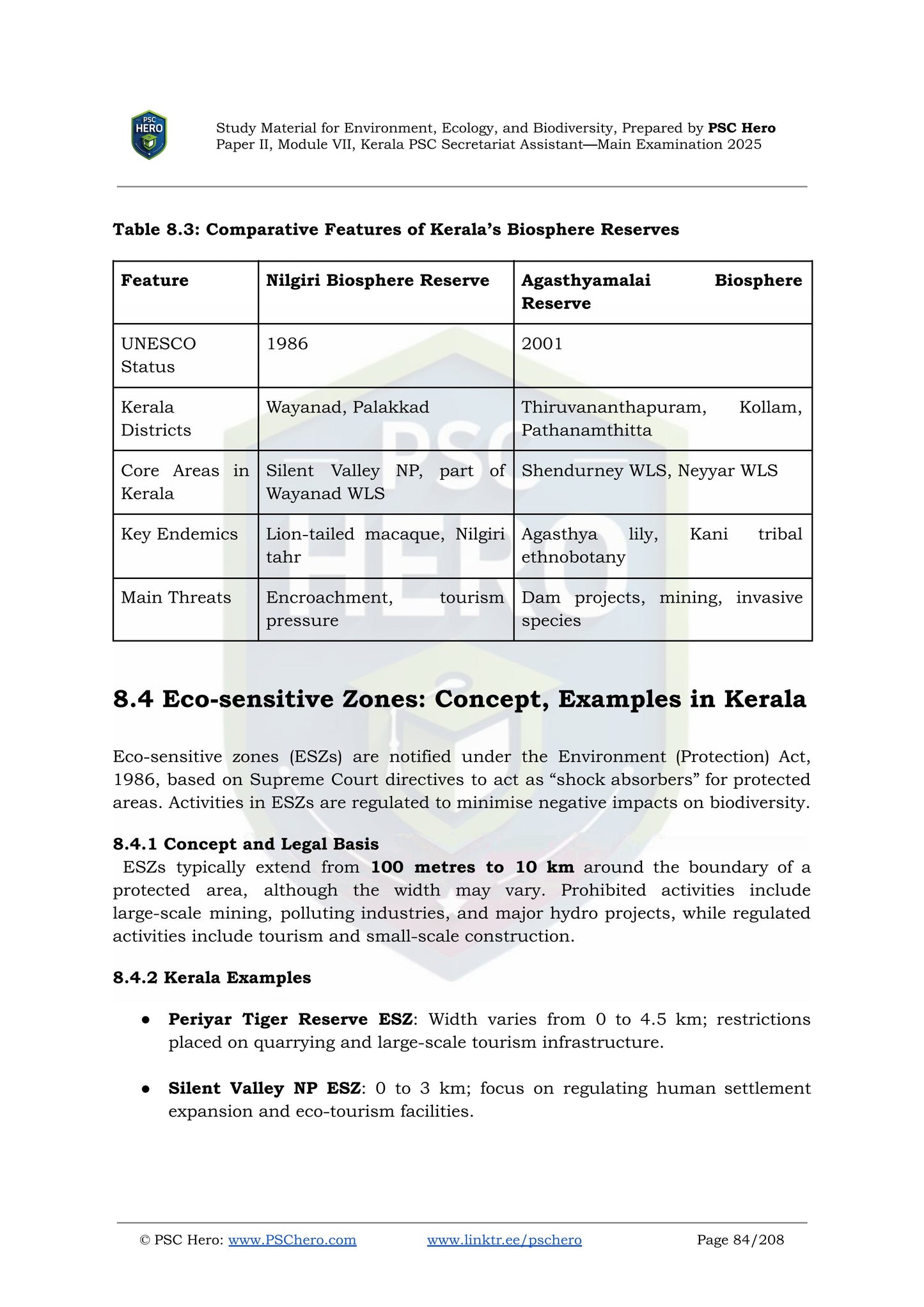 Environment, Ecology, and Biodiversity - PSC Hero - Secretariat Assistant Mains Study Material