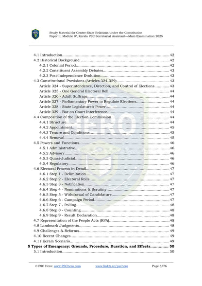 Centre State Relations - PSC Hero - Secretariat Assistant Mains Short Notes Study Material