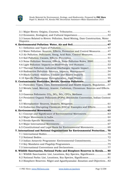 Environment, Ecology, and Biodiversity - PSC Hero - Secretariat Assistant Mains Study Material