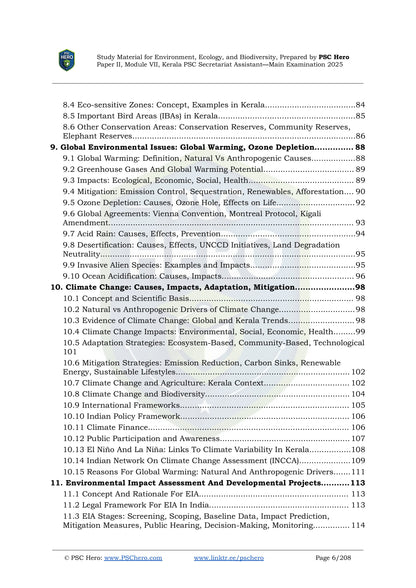 Environment, Ecology, and Biodiversity - PSC Hero - Secretariat Assistant Mains Study Material