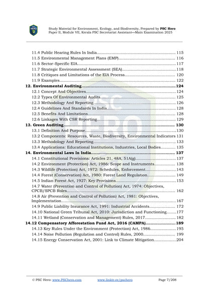 Environment, Ecology, and Biodiversity - PSC Hero - Secretariat Assistant Mains Study Material