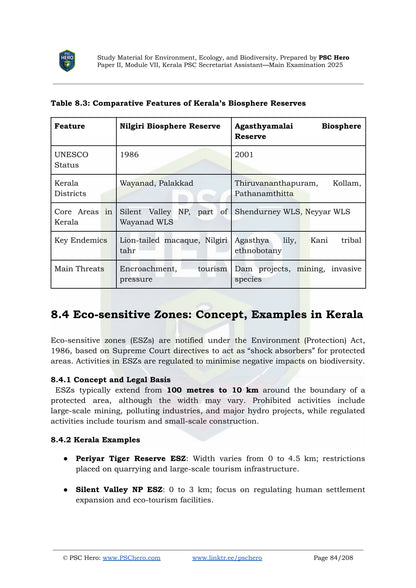 Environment, Ecology, and Biodiversity - PSC Hero - Secretariat Assistant Mains Study Material